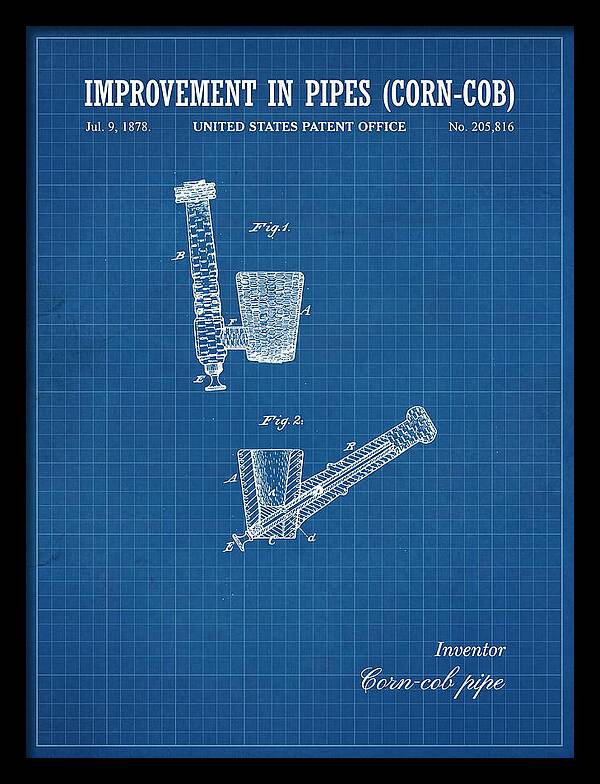 Corn Cob Pipe Blueprint Patent Us205816a