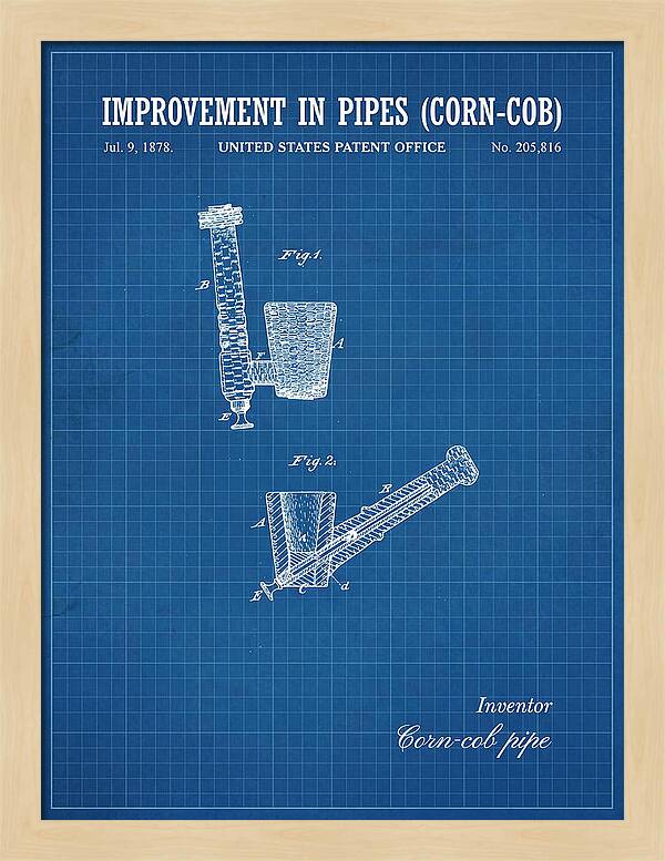 Corn Cob Pipe Blueprint Patent Us205816a
