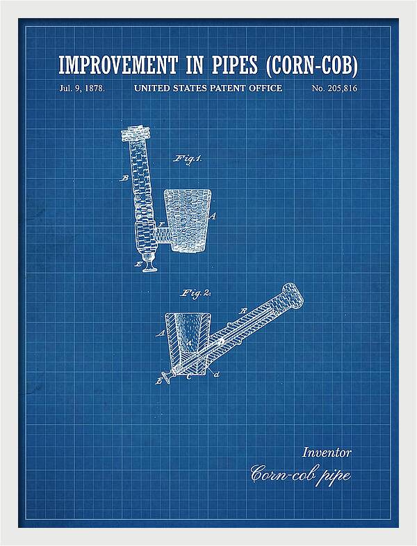 Corn Cob Pipe Blueprint Patent Us205816a