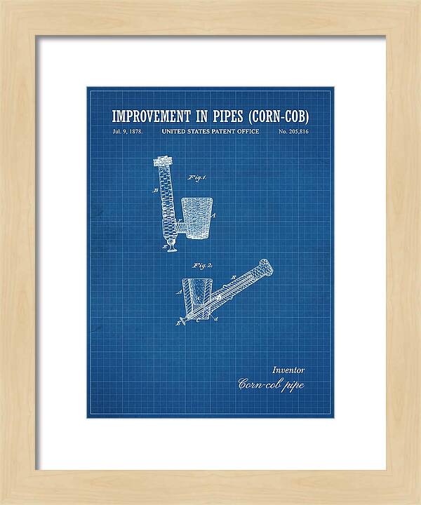 Corn Cob Pipe Blueprint Patent Us205816a