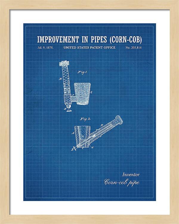 Corn Cob Pipe Blueprint Patent Us205816a