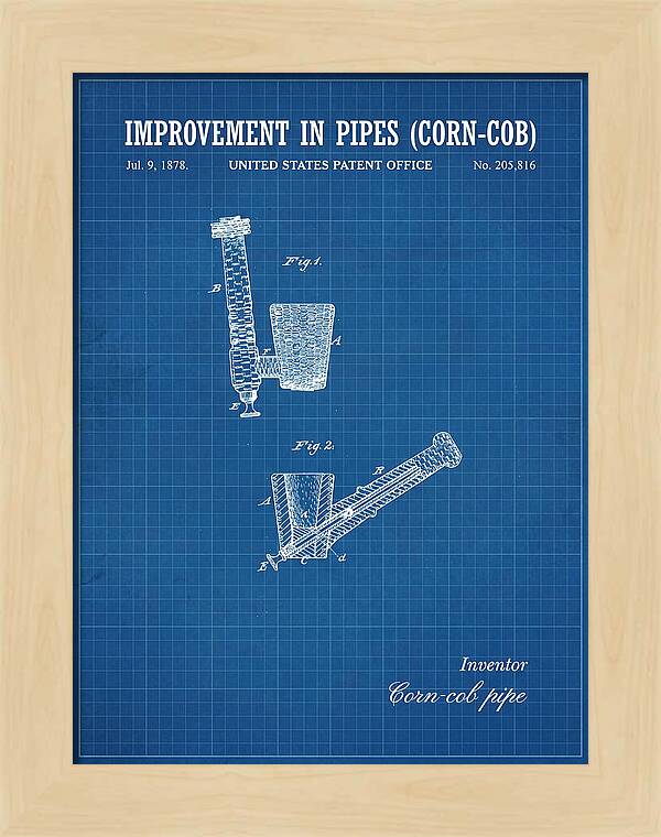Corn Cob Pipe Blueprint Patent Us205816a