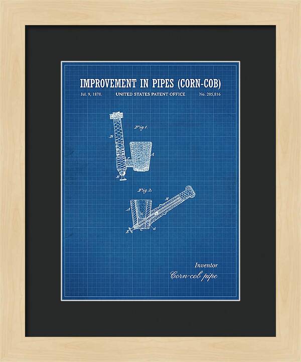 Corn Cob Pipe Blueprint Patent Us205816a