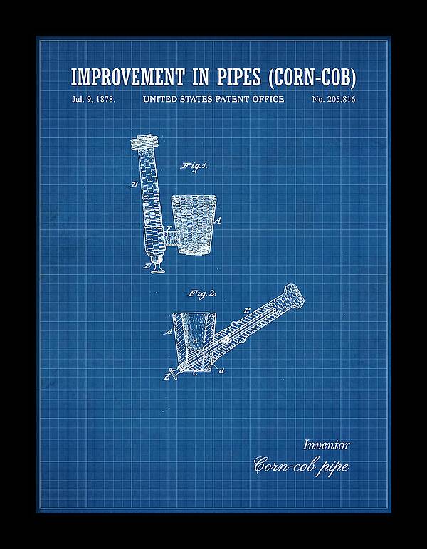 Corn Cob Pipe Blueprint Patent Us205816a