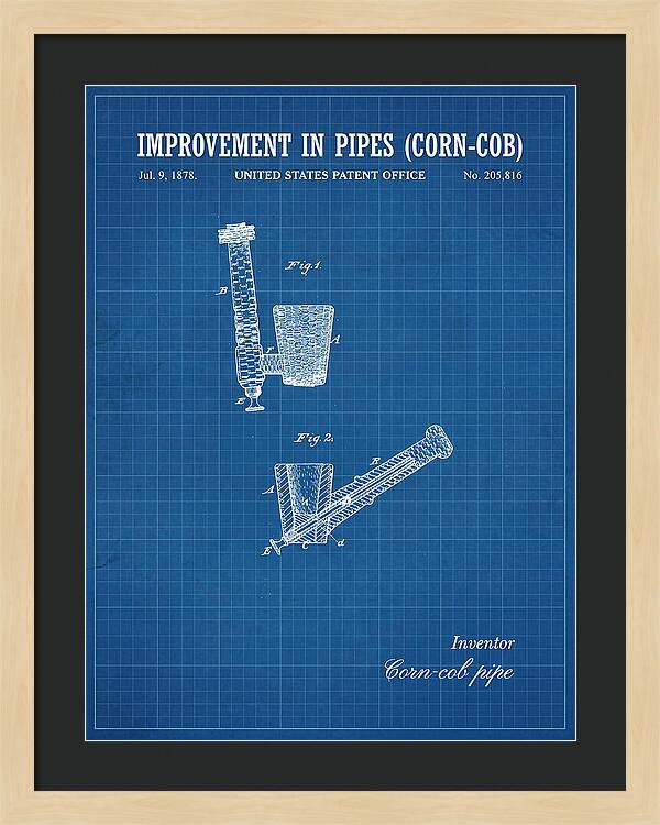 Corn Cob Pipe Blueprint Patent Us205816a
