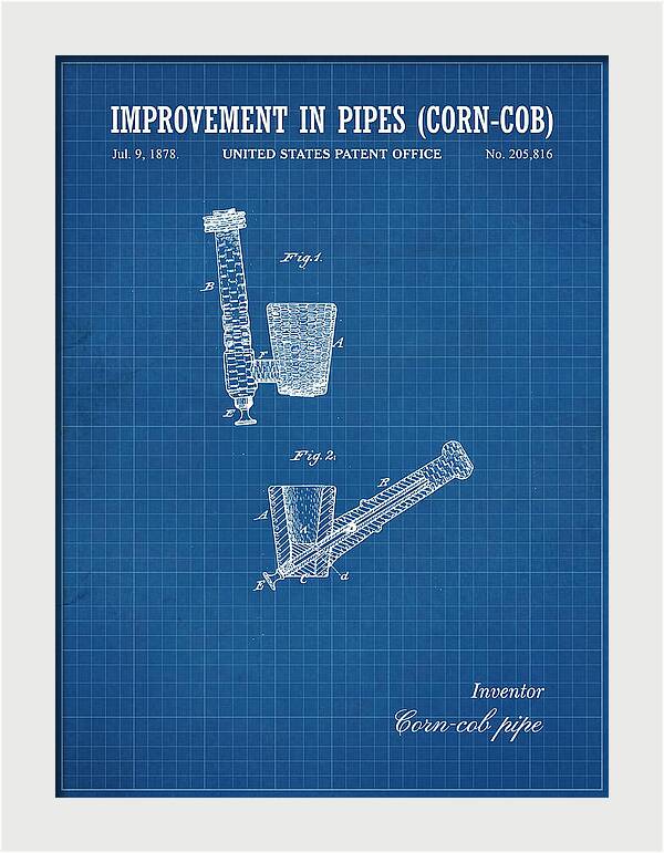 Corn Cob Pipe Blueprint Patent Us205816a