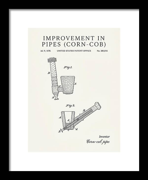 Corn Cob Pipe Minimalist Patent Us205816a