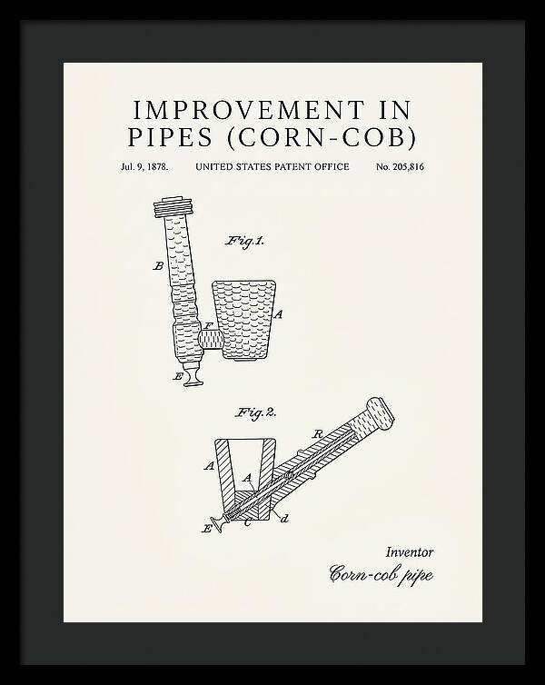 Corn Cob Pipe Minimalist Patent Us205816a
