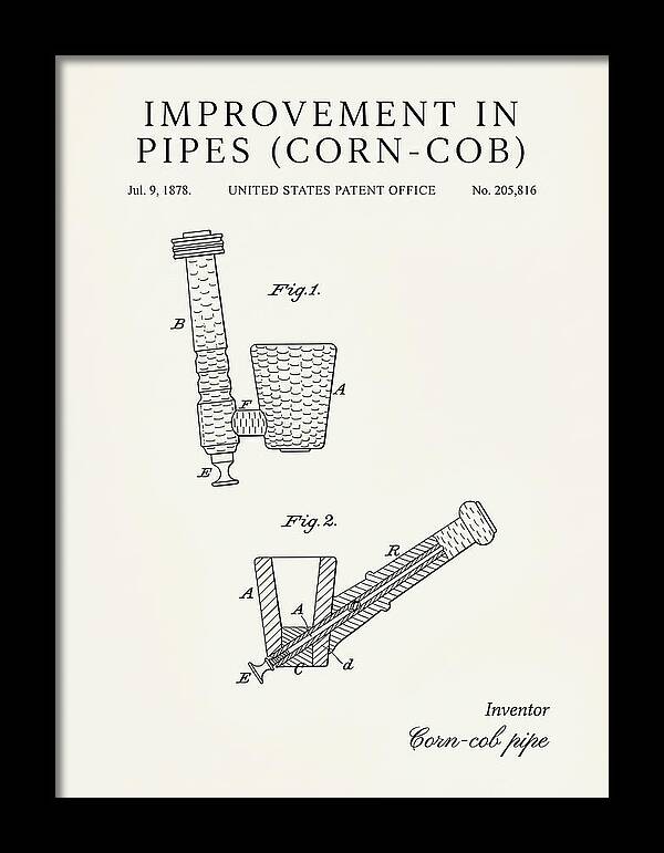 Corn Cob Pipe Minimalist Patent Us205816a