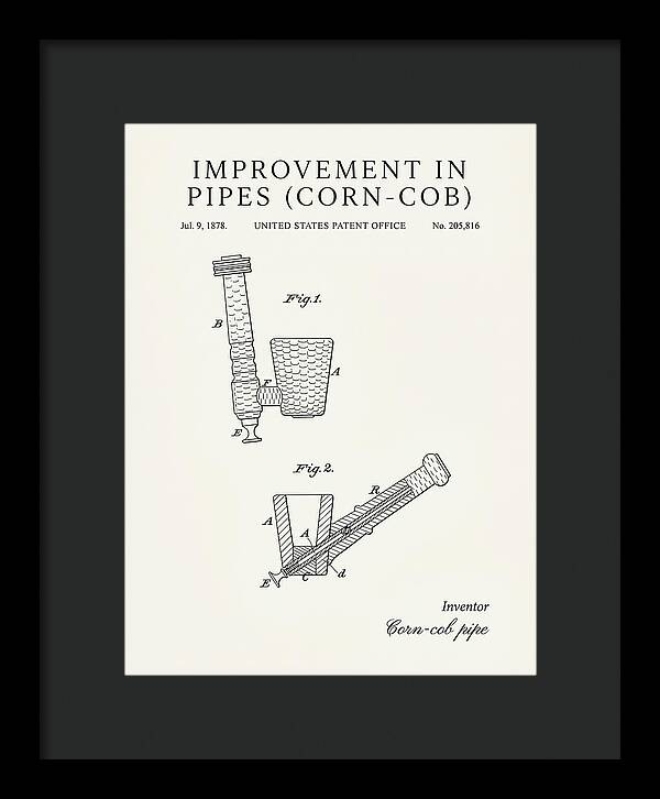 Corn Cob Pipe Minimalist Patent Us205816a