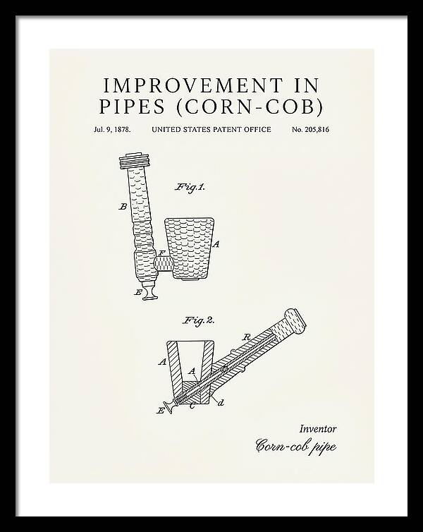Corn Cob Pipe Minimalist Patent Us205816a
