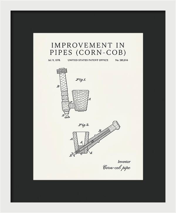 Corn Cob Pipe Minimalist Patent Us205816a