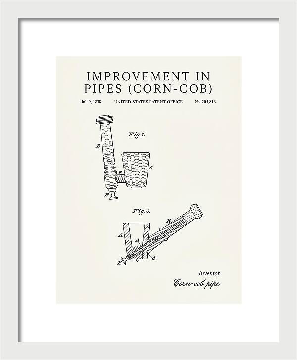 Corn Cob Pipe Minimalist Patent Us205816a