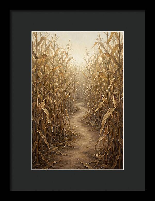 Corn Maze Path Through Tall Stalks