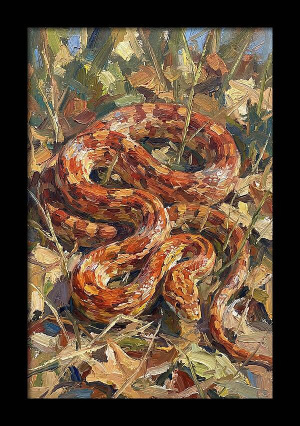 Corn Snake Among Autumn Leaves