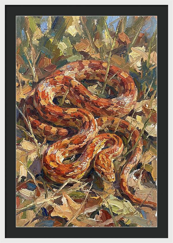 Corn Snake Among Autumn Leaves