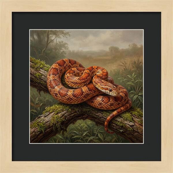 Corn Snake Coiled On Branch