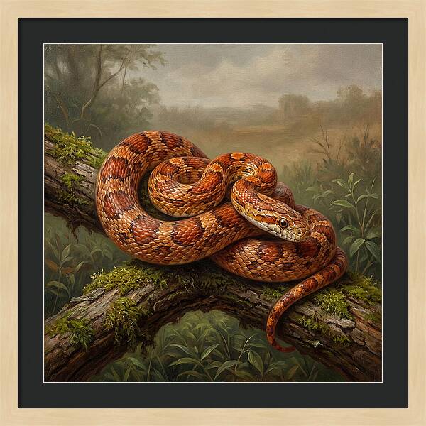 Corn Snake Coiled On Branch