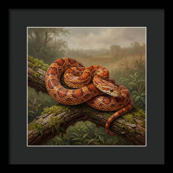 Corn Snake Coiled On Branch