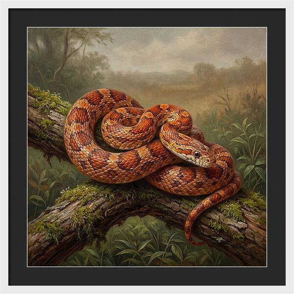 Corn Snake Coiled On Branch
