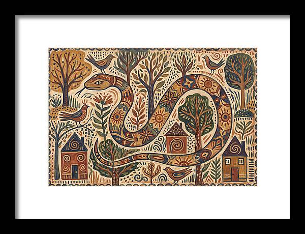 Corn Snake In A Whimsical Landscape