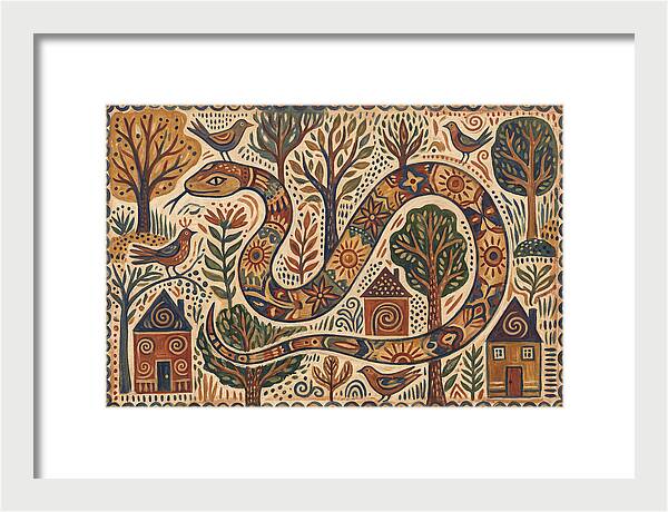 Corn Snake In A Whimsical Landscape