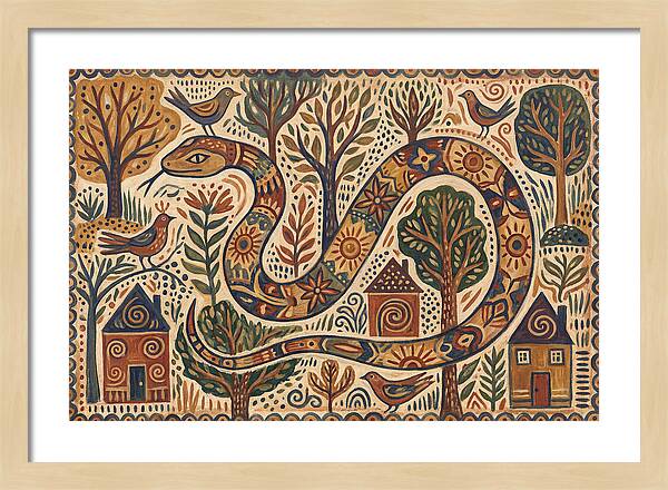Corn Snake In A Whimsical Landscape
