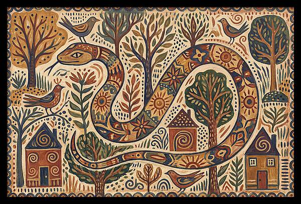 Corn Snake In A Whimsical Landscape