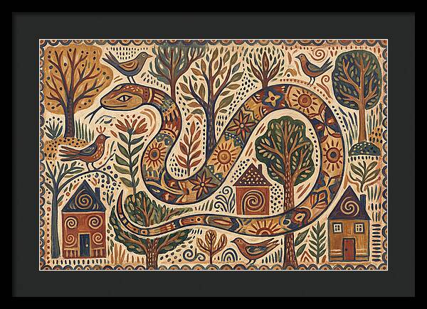 Corn Snake In A Whimsical Landscape