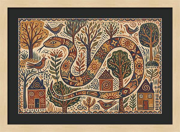 Corn Snake In A Whimsical Landscape