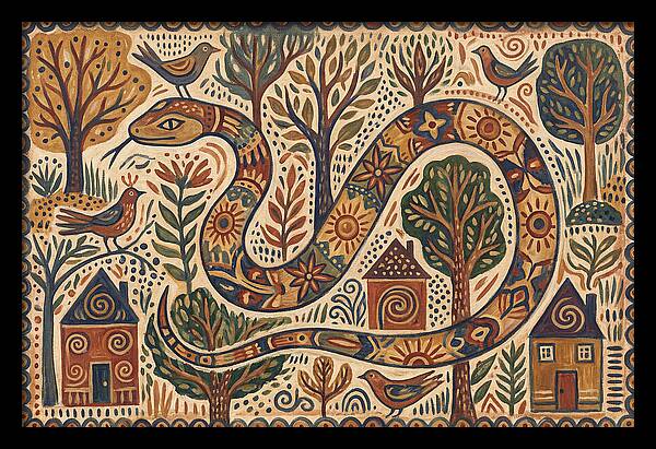 Corn Snake In A Whimsical Landscape
