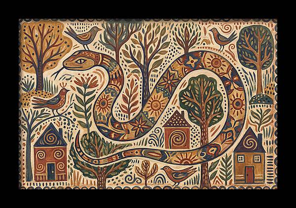 Corn Snake In A Whimsical Landscape