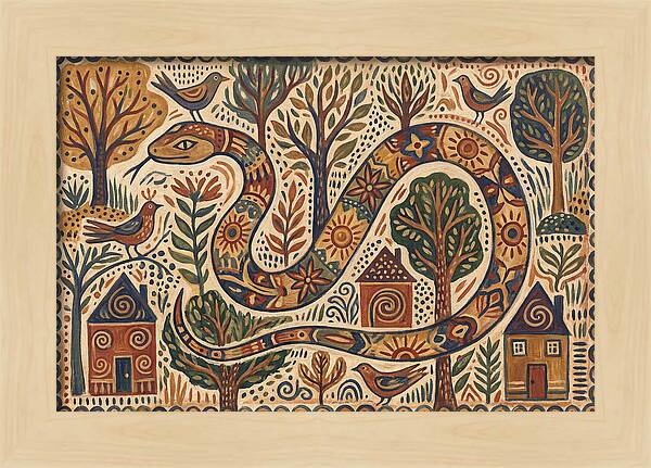 Corn Snake In A Whimsical Landscape