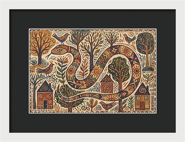 Corn Snake In A Whimsical Landscape