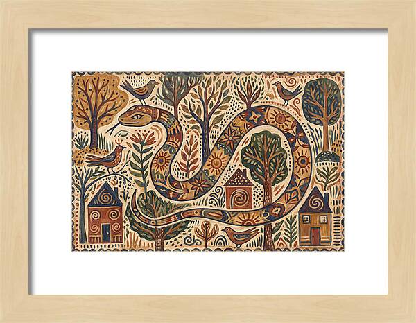 Corn Snake In A Whimsical Landscape