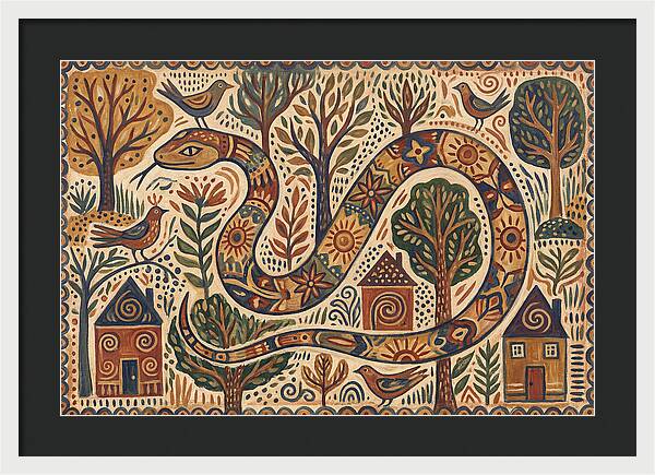 Corn Snake In A Whimsical Landscape