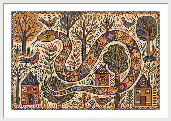 Corn Snake In A Whimsical Landscape