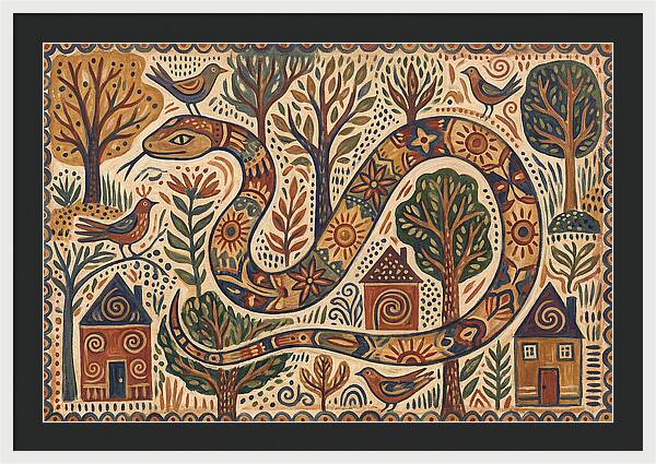 Corn Snake In A Whimsical Landscape