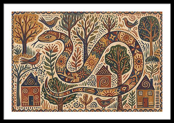 Corn Snake In A Whimsical Landscape
