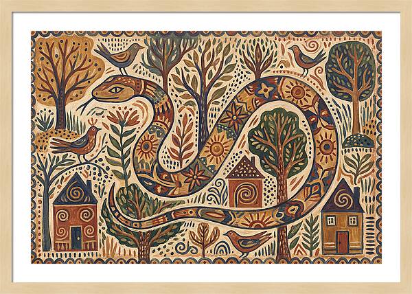 Corn Snake In A Whimsical Landscape