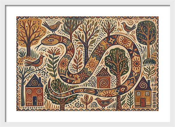 Corn Snake In A Whimsical Landscape
