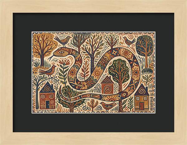 Corn Snake In A Whimsical Landscape