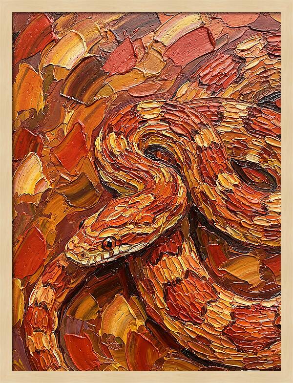 Corn Snake In Vibrant Colors