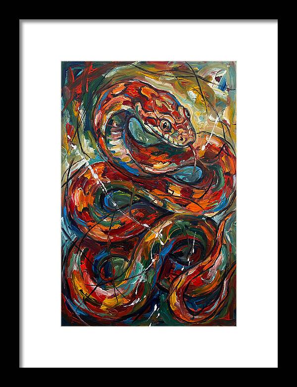 Corn Snake In Vibrant Swirls