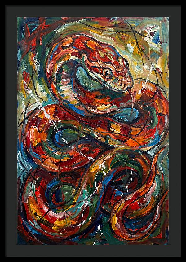 Corn Snake In Vibrant Swirls