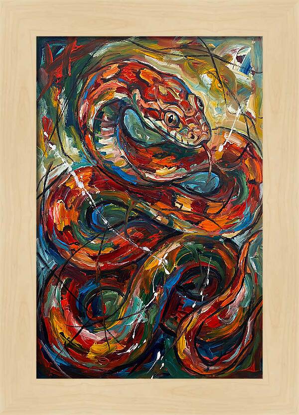 Corn Snake In Vibrant Swirls