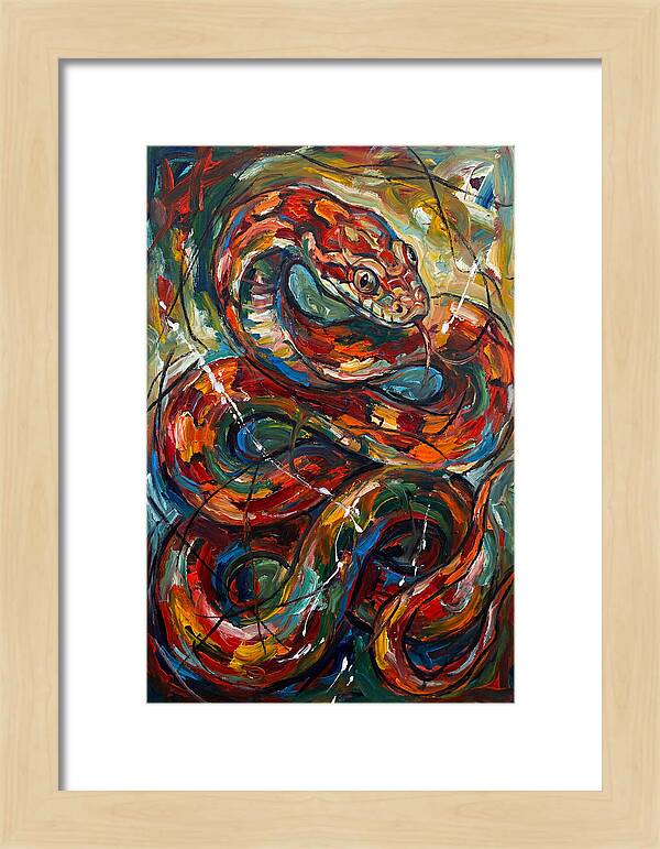 Corn Snake In Vibrant Swirls