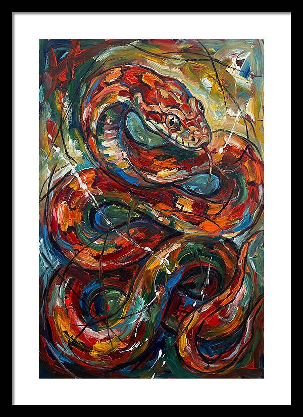Corn Snake In Vibrant Swirls