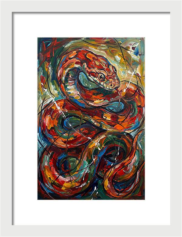Corn Snake In Vibrant Swirls
