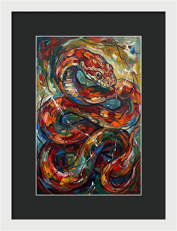 Corn Snake In Vibrant Swirls